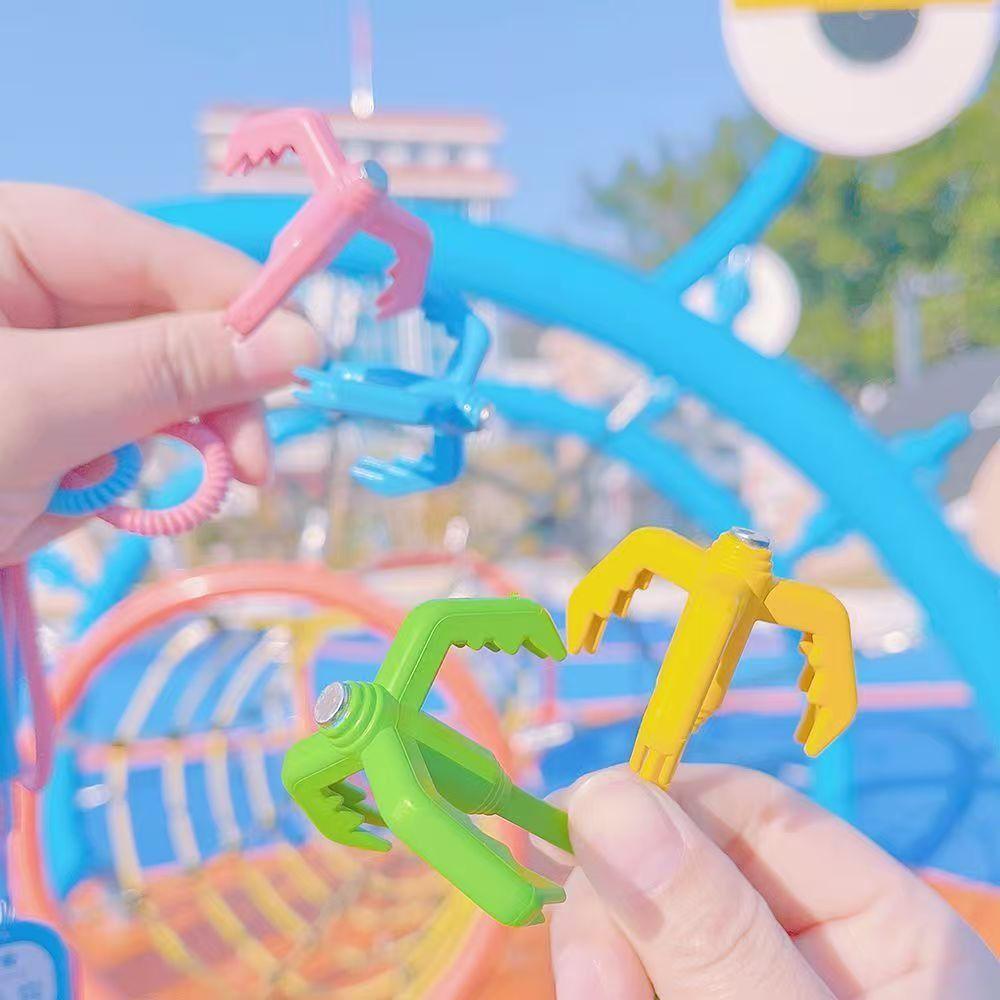 Пластиковый пружинный коготь-крючок, простой в использовании, масштабируемый коготь, мультяшный коготь-крючок, масштабируемый коготь, игрушка для детей жёлтый